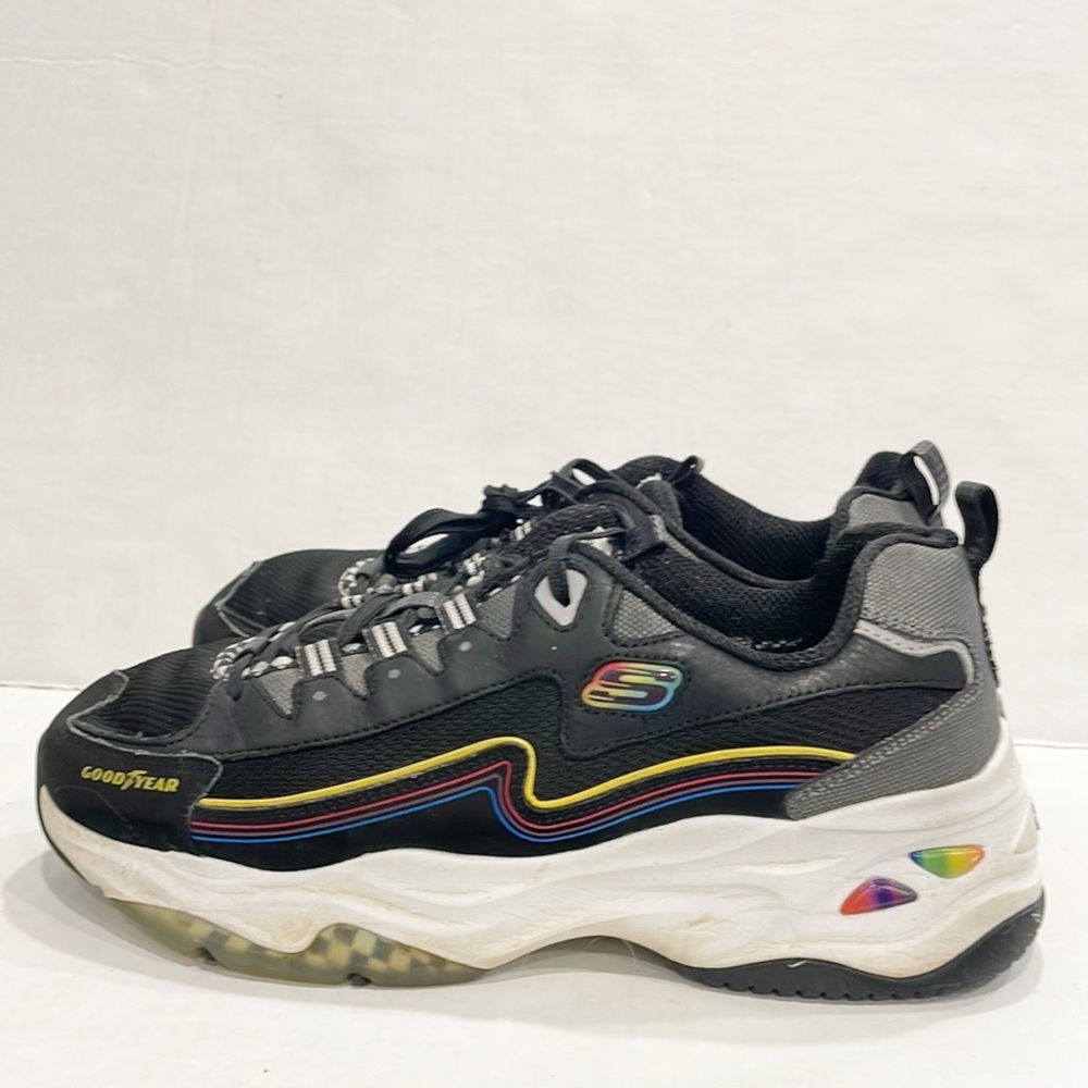 Skechers Goodyear Womens Shoes‎ Sz 8 Black D'Lites 4.0 Sneaker Lace Up Walking